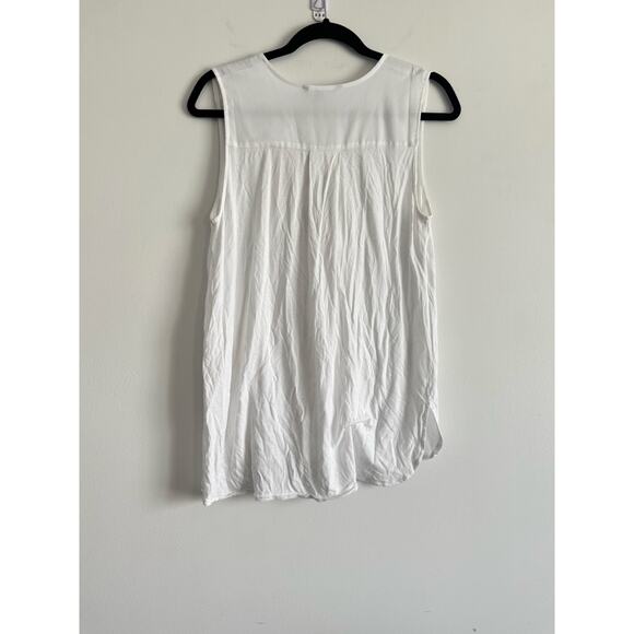 Banana Republic White Sleeveless Tunic Top Size Small | V-Neck Draped Blouse - Picture 5 of 5
